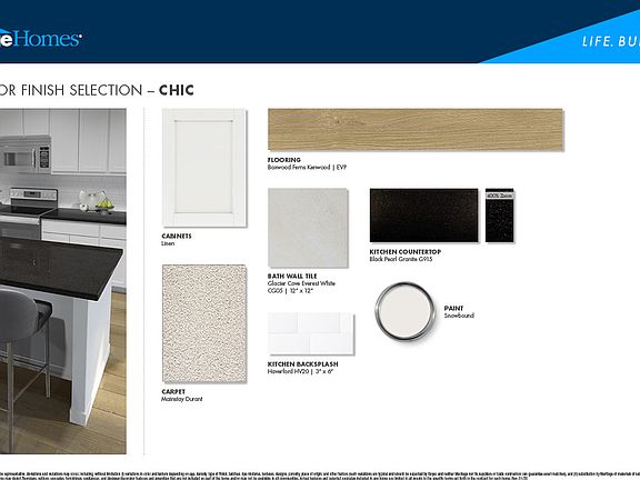 Linen-colored cabinets and black pearl granite countertops