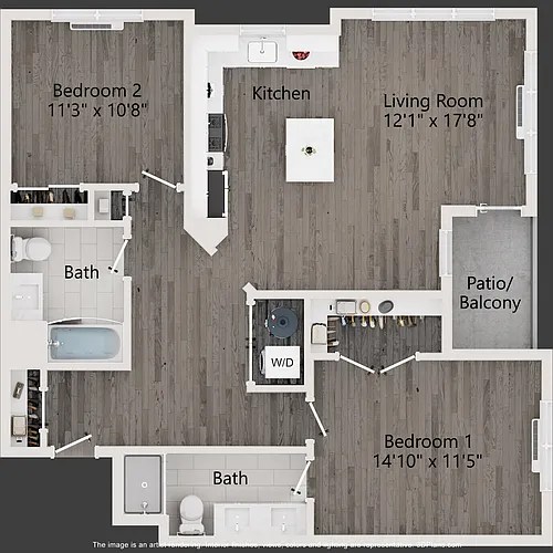 Floor plan 2 BR 2 BATH GRANDE W BALCONY