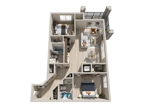 Floor plan 2bd 2ba A