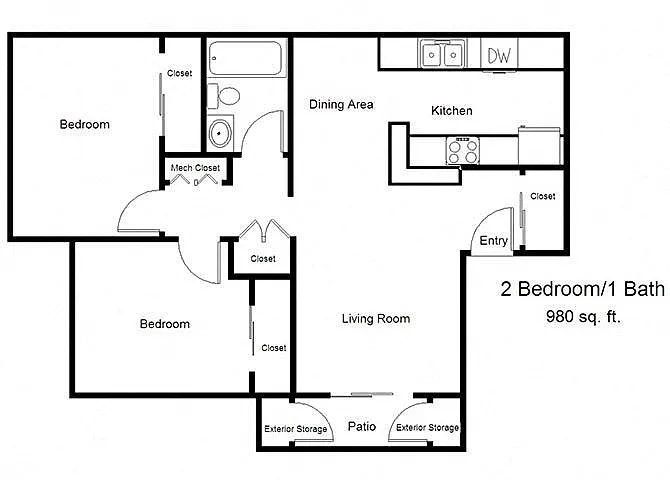 Floor plan Two Bedroom