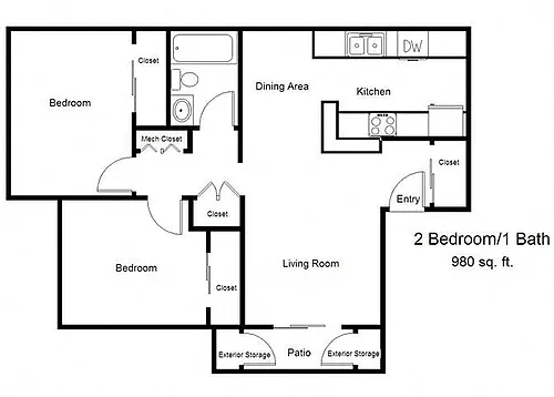 Floor plan Two Bedroom