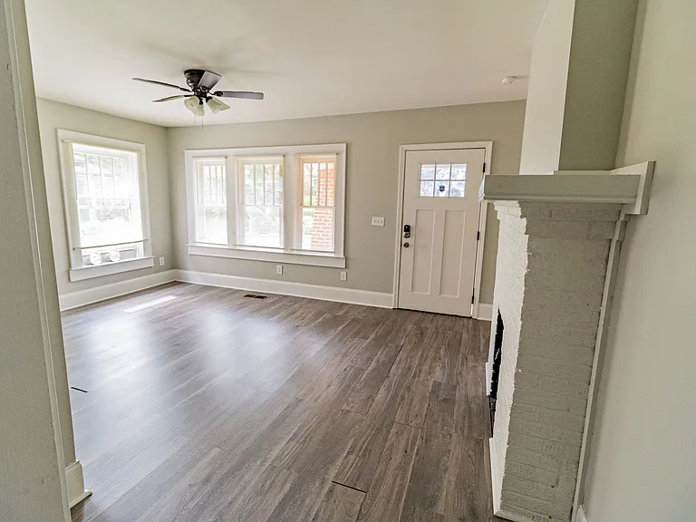 Living area with fireplace