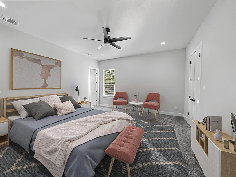 Bedroom 2. This image shows a virtually furnished space. Bedrooms come unfurnished.