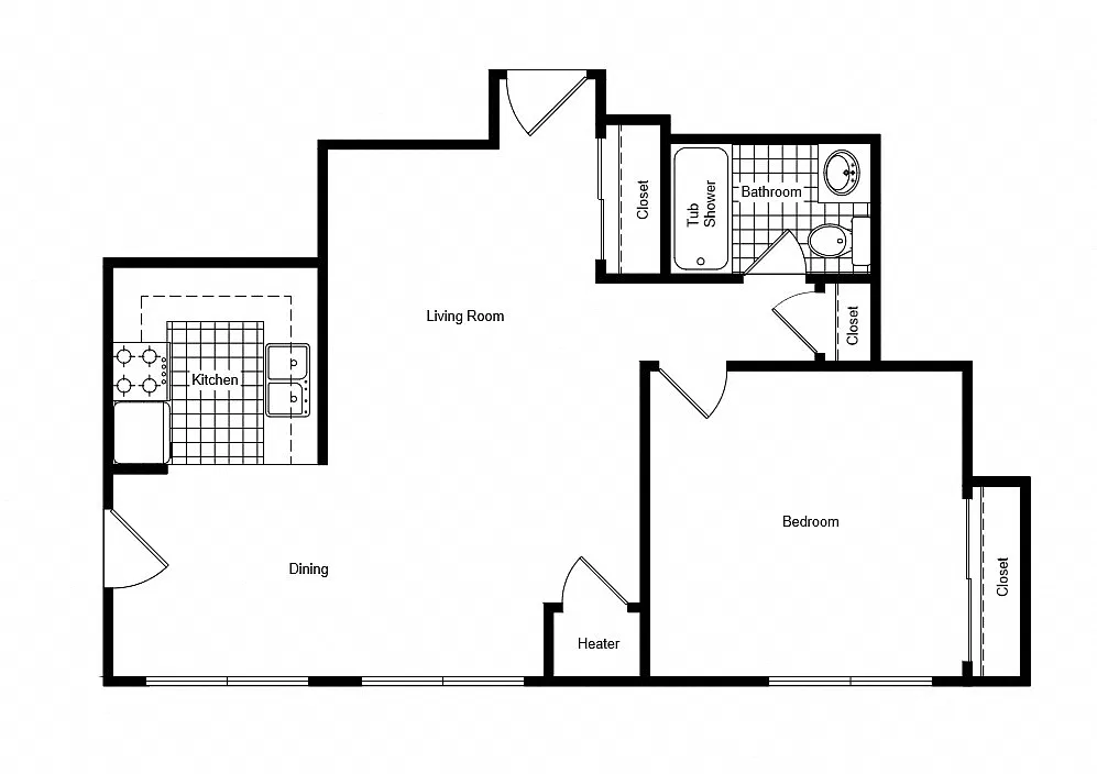 Floor plan 1A Bedroom