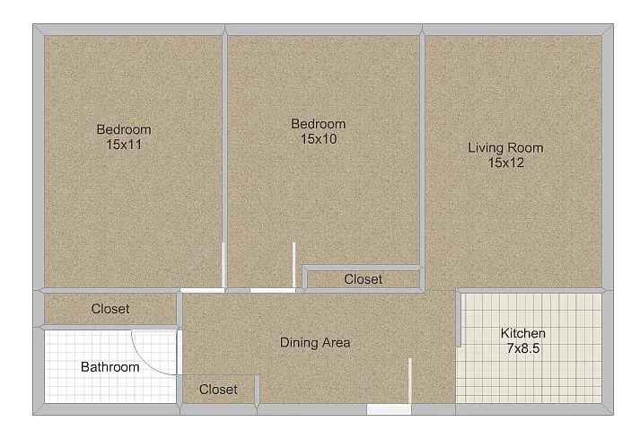 Floor plan Carriage Hills- two bedroom
