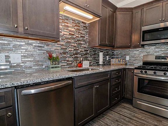 Glass tile backsplash