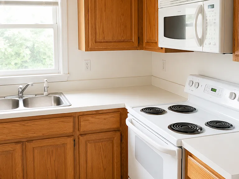 Plenty of cabinets and storage