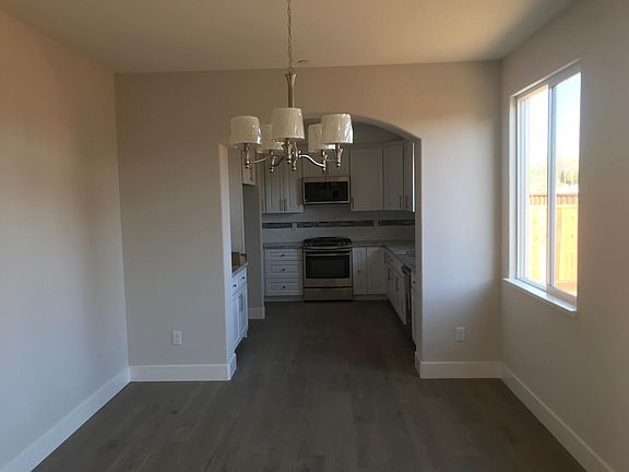 Dining area looking into the kitchen