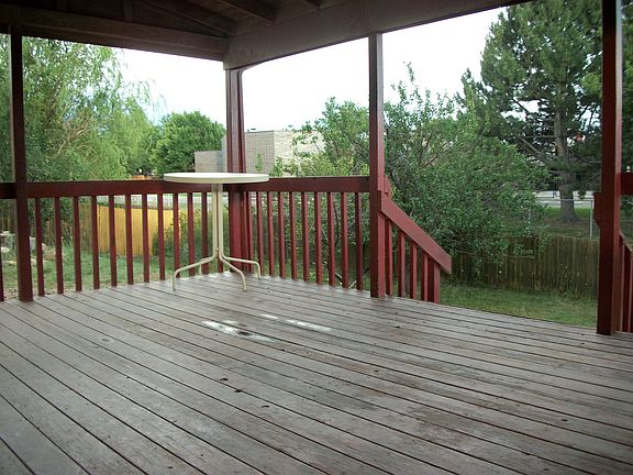 Deck and backyard