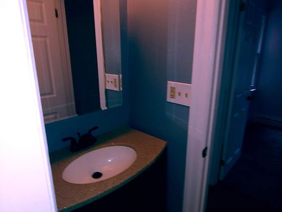 Bathroom sink - to be renovated, floor tile will be black and white small tile