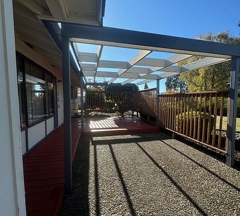front patio/deck with privacy fence