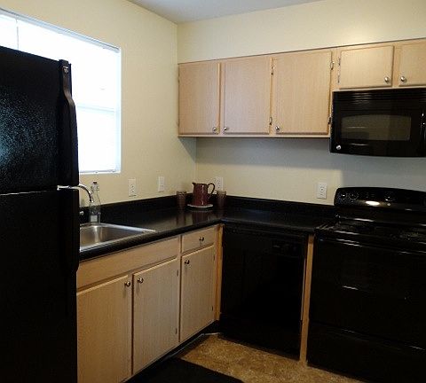 Kitchen with microwave