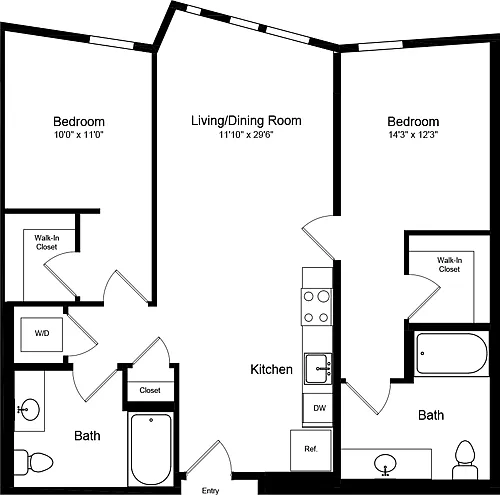 Floor plan 2 Bedroom A11