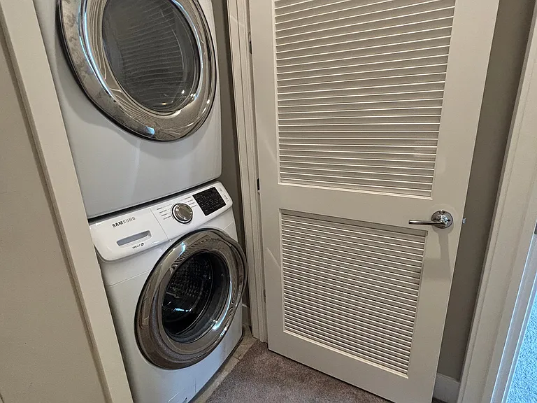 In-Unit laundry with High Efficiency LG washer and dryer.