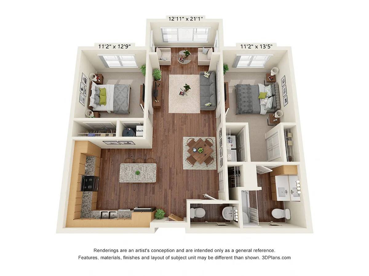 Floor plan Two Bedroom B6