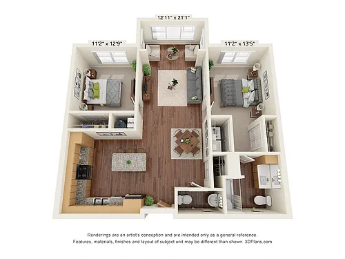 Floor plan Two Bedroom B6