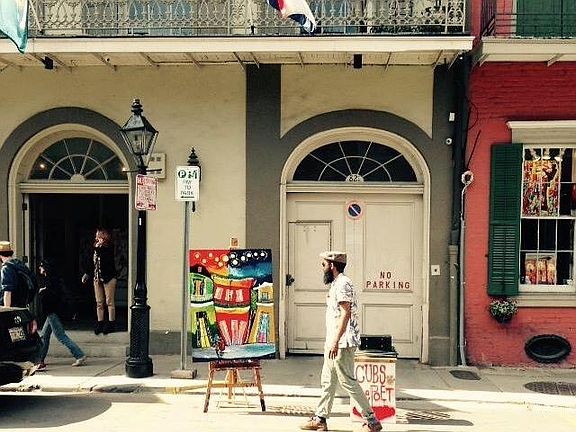In the middle of art galleries and antique stores