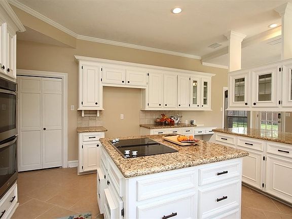 Attractive white kitchen cabinets providing plenty of storage space.