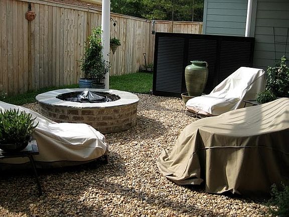 Back yard with Gas Firepit