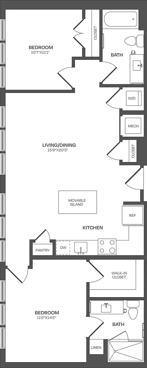 Floor plan 2 Bed/2 Bath-C06