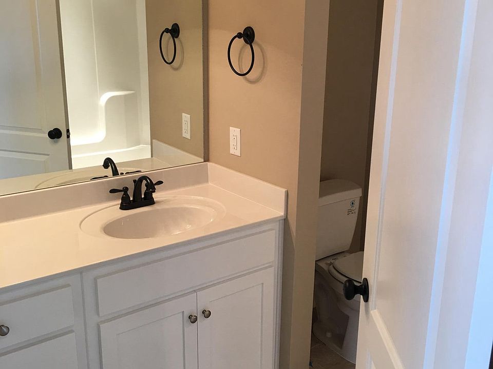 Master bath has double vanity