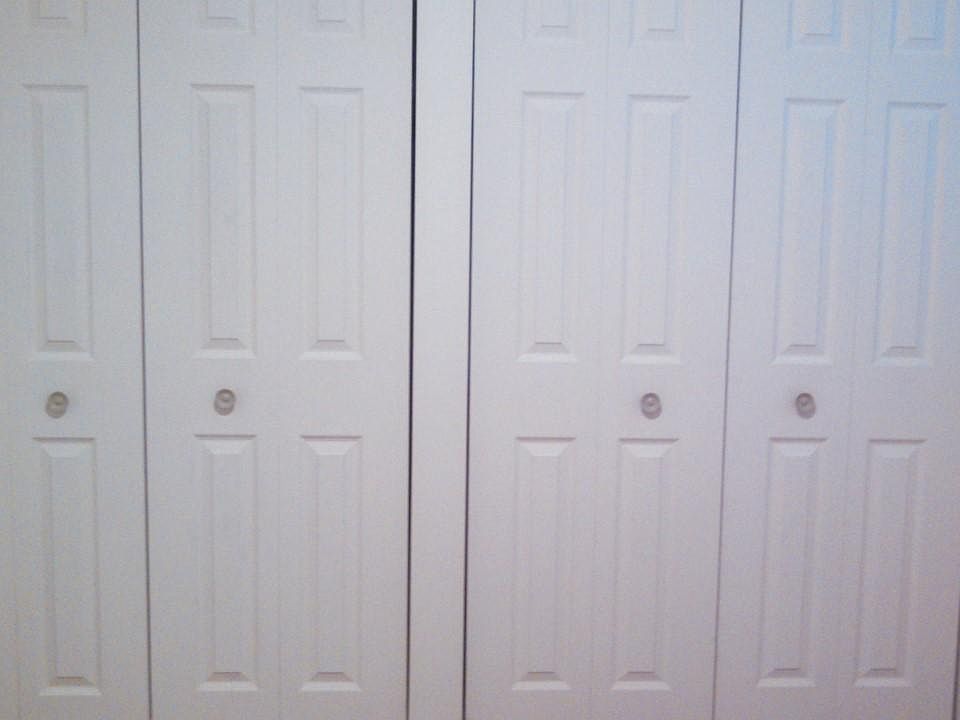bed 1, 2 closets (5 feet wide each)