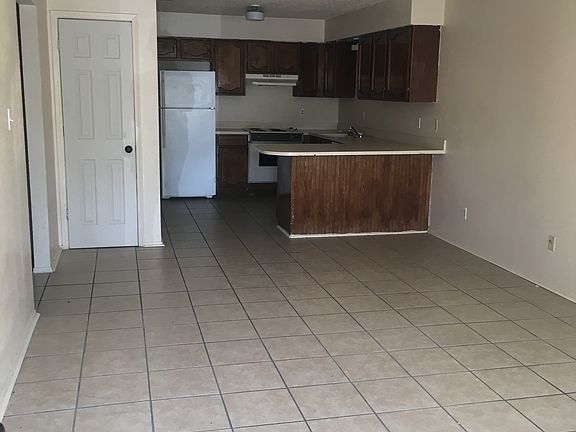 Spacious kitchen & living area.