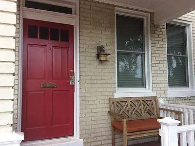 Front door and porch.