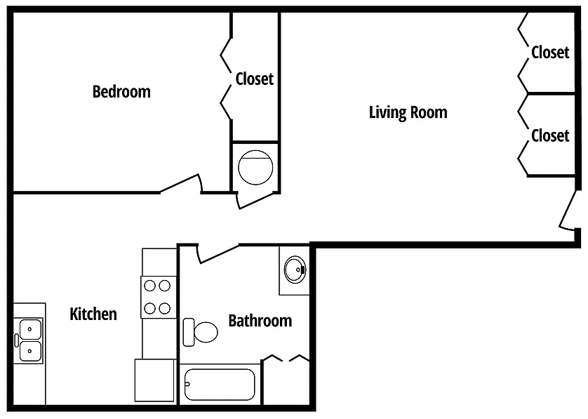 Floor plan One Bedroom Deluxe