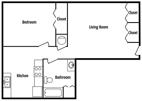 Floor plan One Bedroom Deluxe