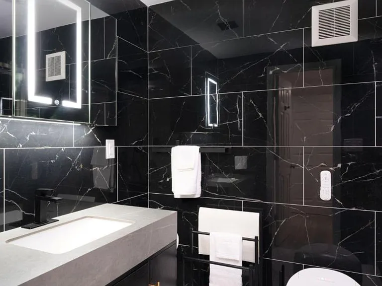 Lower level/ basement ensuite bathroom