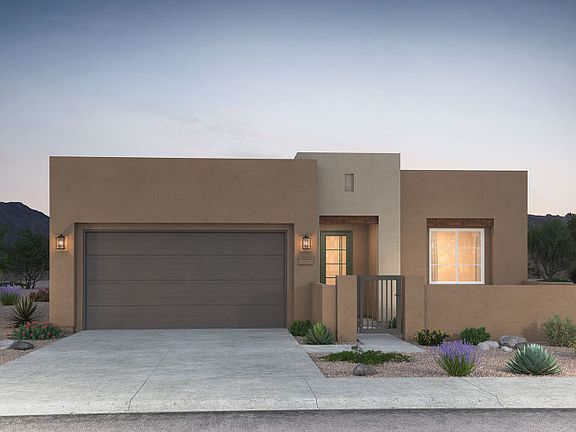 Pueblo Style C exterior rendering of the Barleta.