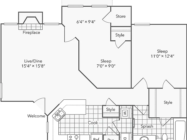 2 BR x 1BA with Washer/Dryer 2 BR x 1BA with Washer/Dryer