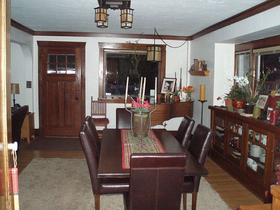 Dining room with original Craftsman-Style built-in buffet