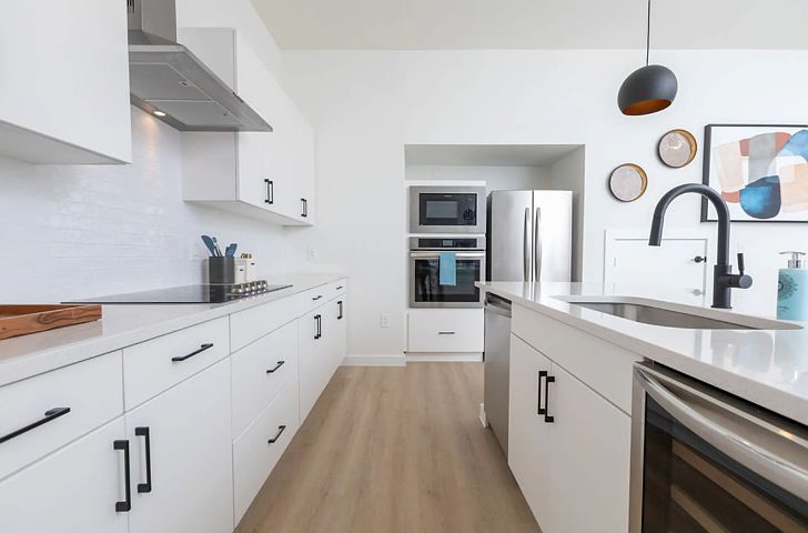 Every floorplan includes a beverage fridge