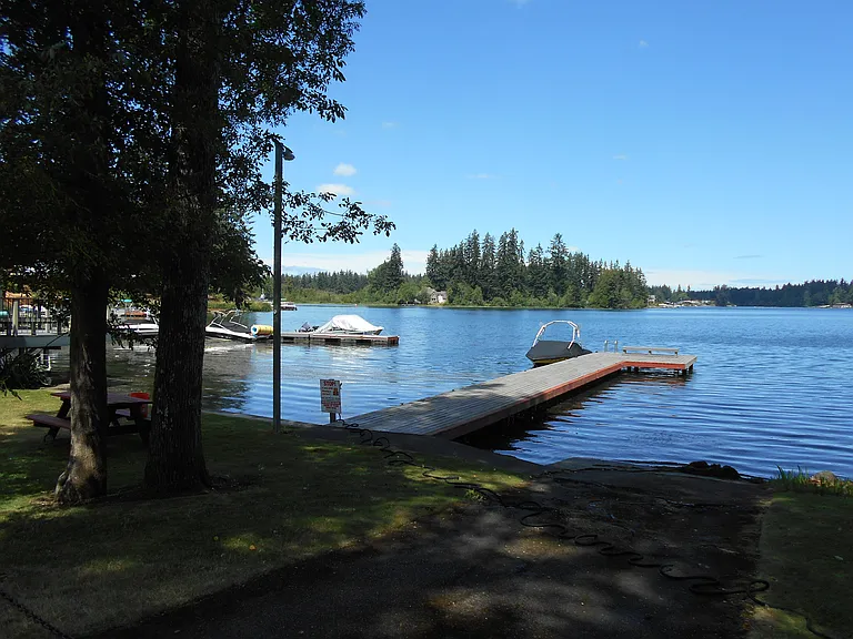 Coffee Creek Condominiums is located on the bank of Spanaway Lake. You can fish off of the dock.