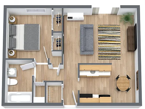 Floor plan Standard 1-Bedroom Layout