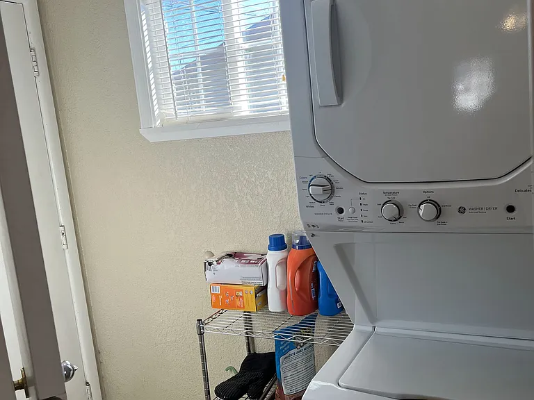 Door to back yard through laundry room