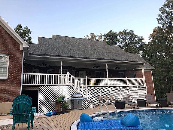 covered porch and pool deck
