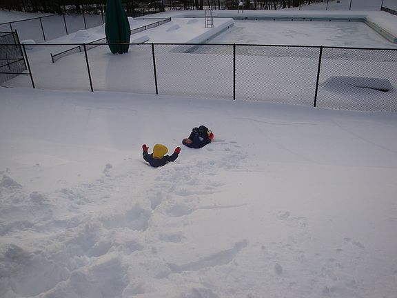 sled at pool 1-min away