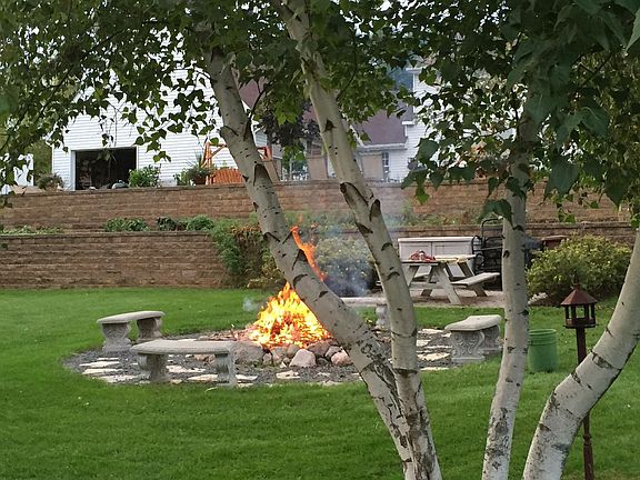 Firepit in backyard