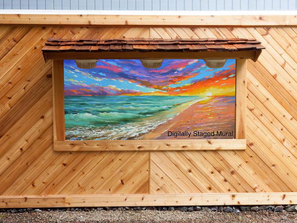 digitally staged mural wall