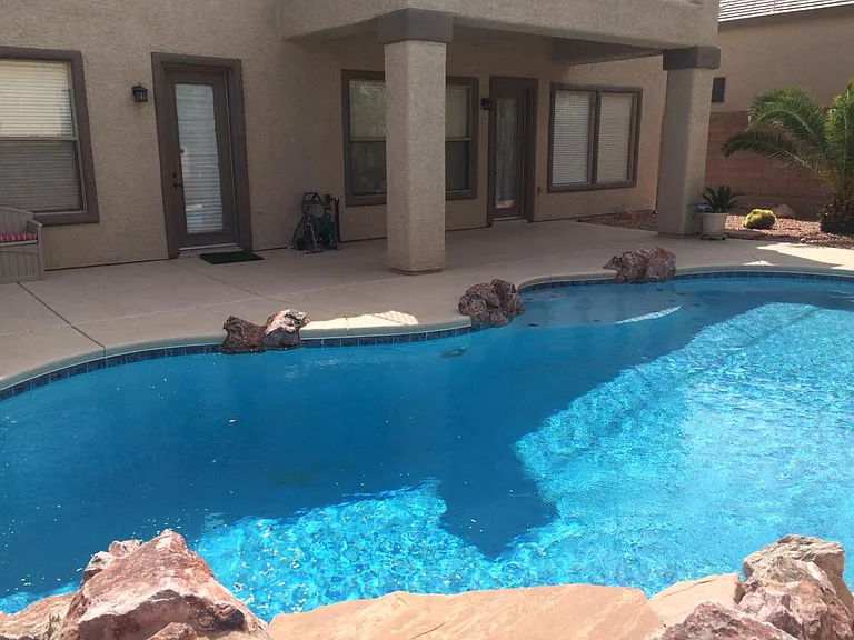 pool with waterfall