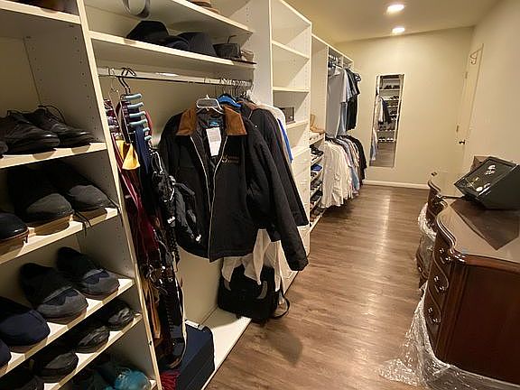 Walk in closet in master