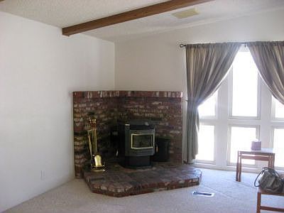 Front room with pellet stove
