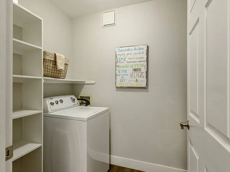 In-home washer and dryer for your convenience.