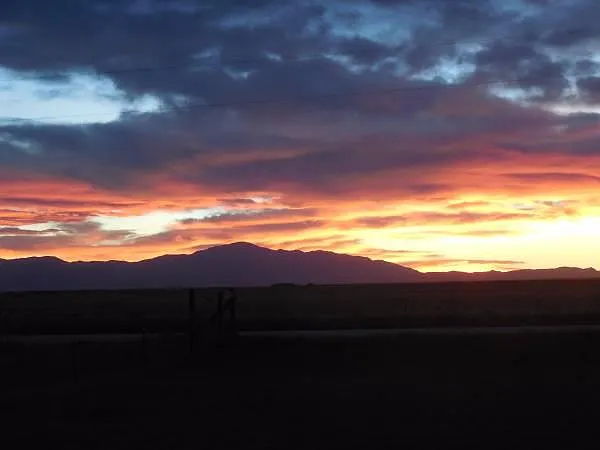 Pikes Peak view at dusk.