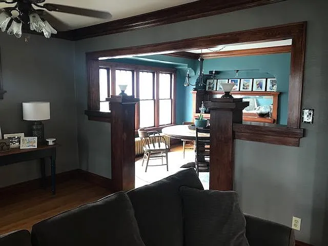 living area continued - connected to dining and sun room