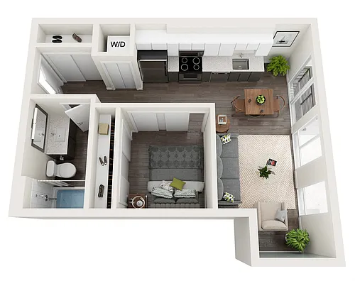 Floor plan 1x1 B - MFTE (income restrictions apply)