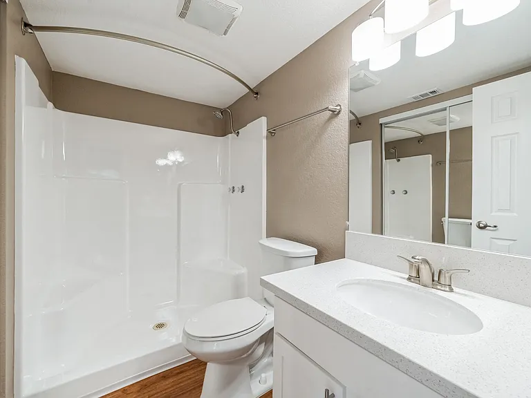 Our Premium Guest Bathroom in a Two Bedroom Two Bath Apartment at Meadow Creek Apartments in San Marcos, CA